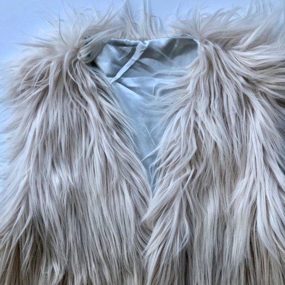Source Unknown Cream Faux Fur Vest - Picture 9 of 13